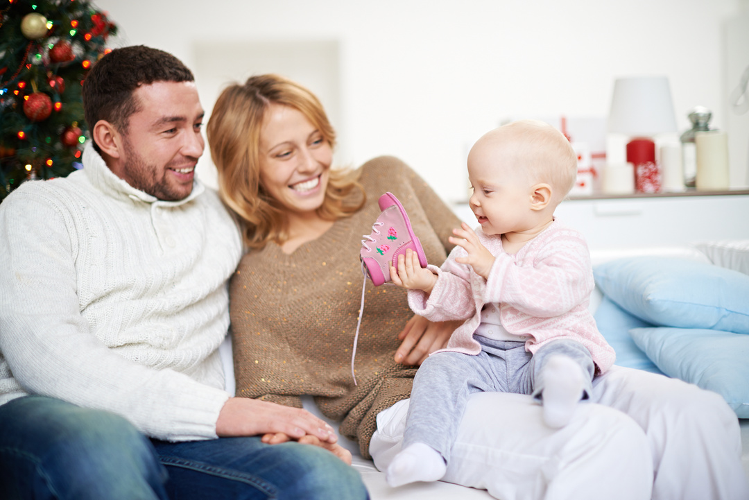Young family joy